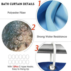 Christmas Shower Curtain Set,Bathroom Mat Non Slip,Polyester Durable Waterproof Shower Curtain with 12 Hooks