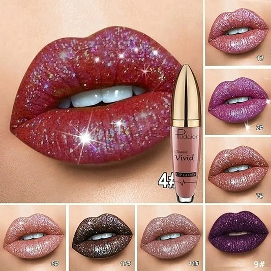 Glitzer -Paillon wasserdichte Lippenflüssigkeit Lippenbalsammaske