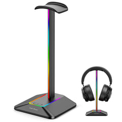 Link Dream RGB Lichter Kopfhörerständer mit Typ-C-USB-Ports Kopfhörerhalter für alle Headsets Gamers Gaming PC Accessoires Schreibtisch