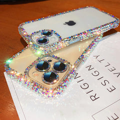 Custodia per telefono trasparente per il telefono trasparente per lenti a diamante glitter per iPhone 14 13 Pro 12 Pro Max 11 X XS XR 7 8 Plus Cover SE3