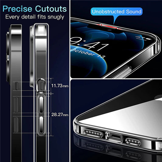 Caja de teléfono transparente para iPhone 14 12 11 13 Pro Max Case Silicone Soft Cover en iPhone 13 Mini X XS MAX XR 8 7 14 MÁS SE Tapa posterior