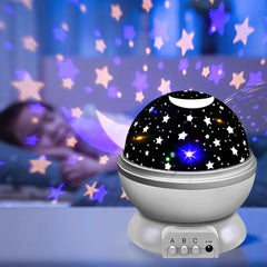 Galaxy Starry Sky Projecteur Lampe Auto Rotation Star Night Light USB / Battery Power Bedroom Plafond Projection Lamp Remote Contrôle