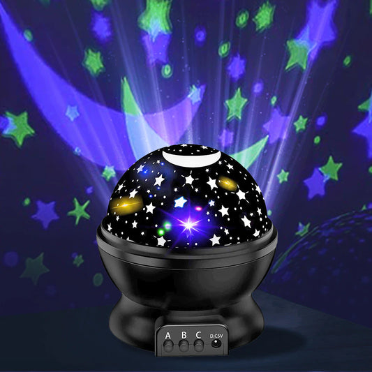 Galaxy Starry Sky Projecteur Lampe Auto Rotation Star Night Light USB / Battery Power Bedroom Plafond Projection Lamp Remote Contrôle