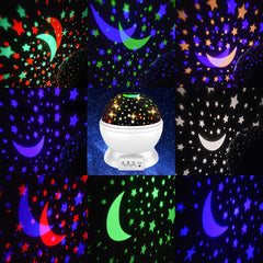 Galaxy Starry Sky Projecteur Lampe Auto Rotation Star Night Light USB / Battery Power Bedroom Plafond Projection Lamp Remote Contrôle