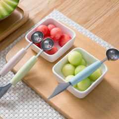 Fruit Digging Baller Watermelon Digging Ball Spoon Double-headed Stainless Steel Carving Knife Fruit Knife Plate Fruit Carving Tool