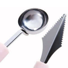 Fruit Digging Baller Watermelon Digging Ball Spoon Double-headed Stainless Steel Carving Knife Fruit Knife Plate Fruit Carving Tool