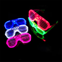 Kovina Flashing LED EL Wire Glasses 2 - Party Decorative Lighting Classic Gift Glow LED Light Up Party sunglasses (White)