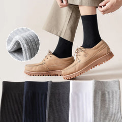 Men's Socks Long Tube Socks Cotton Anti-odor Sweat-absorbent Autumn and Summer Solid Color Double Needle Male Socks