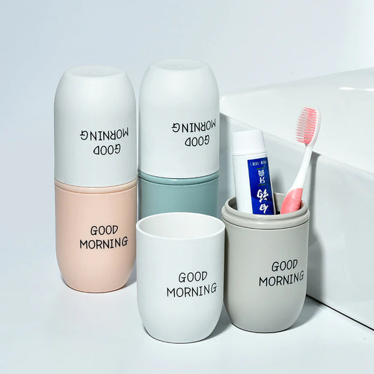 Double-color creative toothbrush toothpaste storage box travel mouthwash cup minimalist toothpaste tube portable toothbrush cup toiletry set.