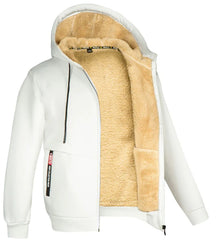 Chaqueta sherpa de sudadera con capucha de vellón para hombres