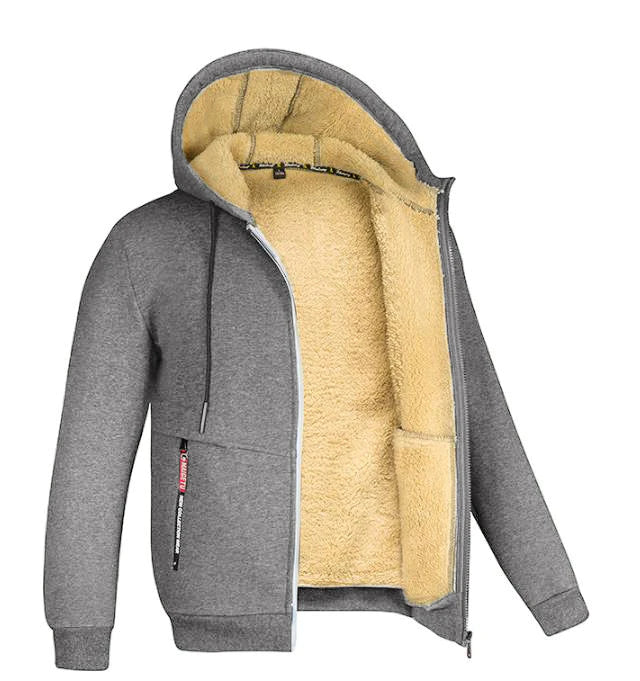 Chaqueta sherpa de sudadera con capucha de vellón para hombres