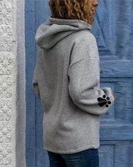 Prince de patte de chien pour femmes Imprimée à manches longues Animaux à capuche Sweat-shirt Pullord Tops Blouse mignon pour les adolescentes