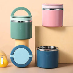 Food Flask Containers, 1000ml Reusable Stainless Steel Food Container Jar with Spoon for Hot and Cold Meals, Leak Proof Soup