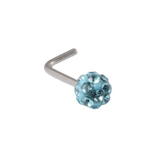 Stainless Steel Mud Ball Nose Stud S-Shaped Non-Dripping Oil Screw Full Drill Ball Nose Ring 20G Simple Piercing Nose Jewelry