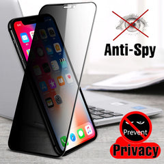 Verre noire anti-spy pour iPhone 12 11 14 13 Pro Max Mini 6 6s SE Protecteur d'écran pour iPhone XR XS MAX 7 8 Plus Verre de confidentialité