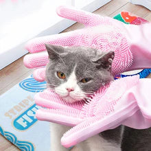 Gants de lave-vaisselle en silicone avec pinceau à vaisselle, gants domestiques pour gants de cuisine antidérapants, résistants à l'usure et magiques