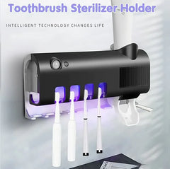 Zahnbürste Sterilisator Rahmen intelligenter Zahnpasta-Spender UV drahtloser Wand montiertes Ladung Ladung nach Hause Badezimmer Badezimmer Zubehör Set