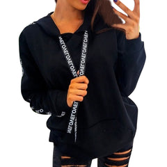 Oversized Women Long Sleeve Hooded Sweatshirt