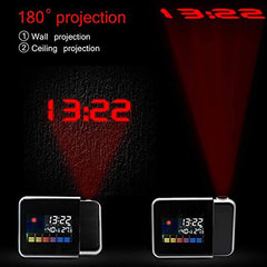 8190 Projection Clock Led Weather Forecast Clock With Color Screen Lazy Electronic Clock Calendar Weather Station Projection Alarm Clock