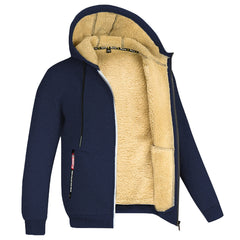 Chaqueta sherpa de sudadera con capucha de vellón para hombres