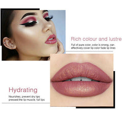 3D Glitter Lipstick Waterproof Lipstik Długo trwałe pigment Shimmer Kolor zmieniający szminkę