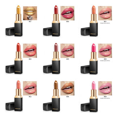 3D Glitter Lipstick Waterproof Lipstik Long Lasting Pigment Shimmer Color Changing Lipstick