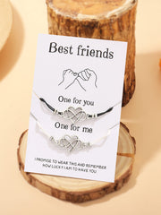 Generic 2 Pack Friends Geschenkarmbänder für Paare Damen Mädchen Teenager mit Geschenkkarte verstellbare Armbänder