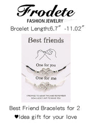 Generic 2 Pack Friends Gift Bracelets for Couples Ladies Girls Teens with Gift Card Adjustable Bracelets