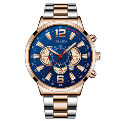 Reloj de moda Dial Men Calendario Muñeco de la muñeca Men estudiante luminoso