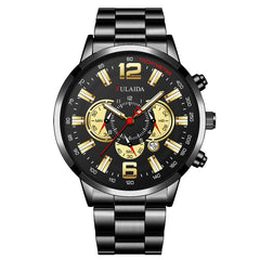 Reloj de moda Dial Men Calendario Muñeco de la muñeca Men estudiante luminoso