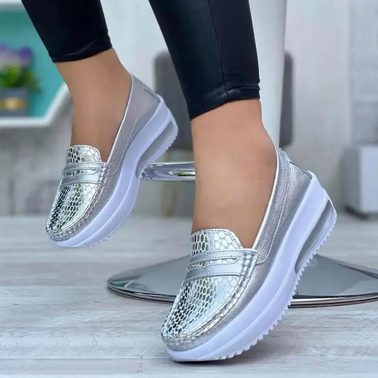 Casual Shoes Plus Size Cracked Colorful Single Shoes Loafers Fashion Women's Shoes