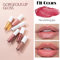 Fit Colori a 6 colori Plumer caldo Plumer Lip Gloss nutriente e idratante Gruppo grande Plumper labbro piccante