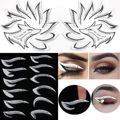 6 in 1 Crease Line Kit Schablonen Eyeliner Vorlage zur Abgrenzung von Augen Frauen Lidschatten Schnittfalte Silikon Augen Make -up Schablone Schwarz