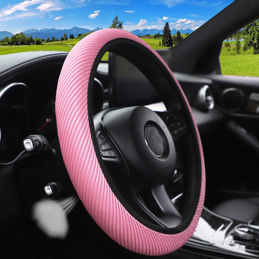 Tissu à rayures à rayures en absorbant de sueur Nouvelle couvercle de volant élastique Horaire de voiture sans anneau intérieur