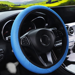 Sweat-absorbent Striped Mesh Fabric New Elastic Steering Wheel Cover Car Handle Cover without Inner Ring