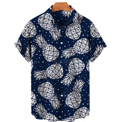 Men's 3D Digital Fruit Print Short Sleeve Shirt Men's Hawaiian Shirt Summer Hot Style Plus Size