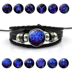 12 Constellation Time Gemstone Bracelet Unisexe Étudiant cadeau d'anniversaire Cadeau à la mode Bracelet à la main