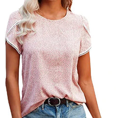 Womens Short Sleeve Casual T-Shirts V Neck Tops Tee Loose Comfy Tunic Blouse Lightweight Cute