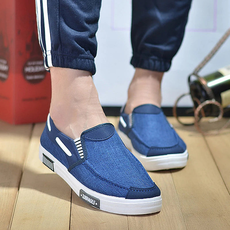 Chaussures de pont de gusset de gusset de gusset en denim pour hommes