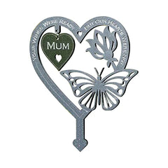 Stake Memorial - Stavo commemorativo a forma di cuore per all'aperto, tag giardino stagile per inserti decorazioni di carte, papà Mom marito regali all'aperto per la legge del cortile del patio weeyutix