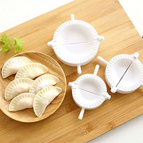 SHINCONECOM Dumpling Maker Set of 3 Empanadas Press Mold Folder Gyoza Wrapper Kit, Pcs