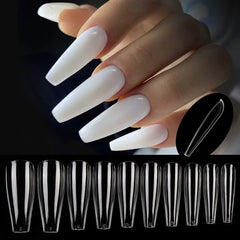 100pcs Boxed Thin and Invisible Nail Art Stickers Transparent Full Nail Stickers Removable False Nail Tips