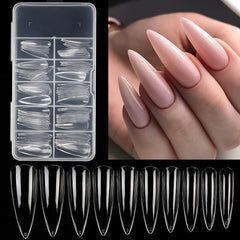 100pcs Boxed Thin and Invisible Nail Art Stickers Transparent Full Nail Stickers Removable False Nail Tips