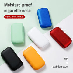 PU Leather Cigarette Case Elegant Compact With Lighter 6 Colors Men Women Coarse Fine Smoke Windproof 20 Hold Cigarette Case