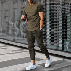 Sump's Casual Sports Sports Sports Sump 3D Pantaloni lunghi a maniche corte sciolte 3D set a due pezzi