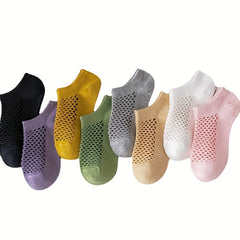 Calcetines de verano para mujeres transpirables y absorbentes de sudor, calcetines de malla cortos, calcetines de botes para mujeres populares