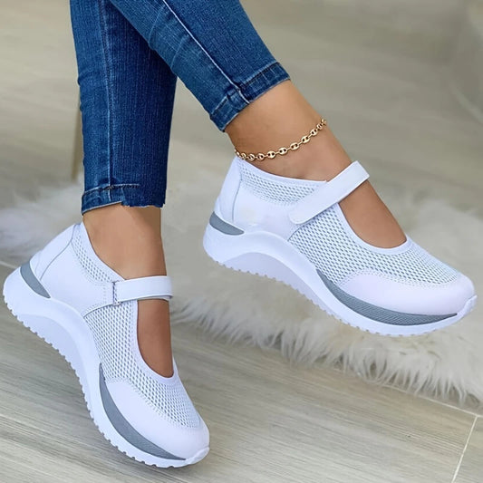 M.O.I Cedge femminile Mesh Scaccia scarpe casual, ganci a colori solidi e scarpe da passeggio traspirante