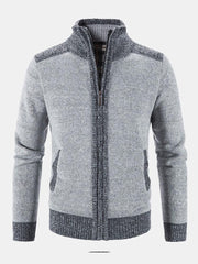 SWEATOR BLOCK MĘŻCZYZNY Patchwork Plus Velvet Zipper Cardigan