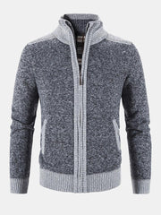 SWEATOR BLOCK MĘŻCZYZNY Patchwork Plus Velvet Zipper Cardigan