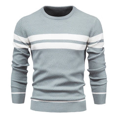 Men's Pullover Color Block Round Neck Casual Striped Sweater